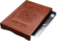 Load image into Gallery viewer, Gungfu Chinese Tea Serving Tray (WOODEN) with Stainless Steel Drainage Tray