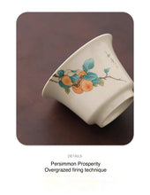Load image into Gallery viewer, Persimmon Prosperity Ceramic Tea Set (10 pieces)