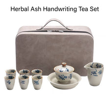 Load image into Gallery viewer, Hand-painted Chinese Characters Ceramic Tea Set (8 pieces)