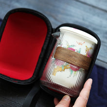 Load image into Gallery viewer, Travel Tea Set (Peach pattern)