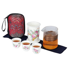Load image into Gallery viewer, Travel Tea Set (Peach pattern)
