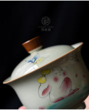 Load image into Gallery viewer, Herbal Ash Ceramics Tea Set (Rabbit) 10 Pieces