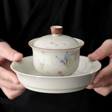 Load image into Gallery viewer, Ash Glaze Ceramics Tea Set (Butterfly) 10 Pieces