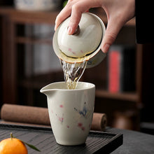 Load image into Gallery viewer, Ash Glaze Ceramics Tea Set (Butterfly) 10 Pieces