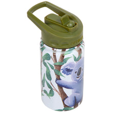 Load image into Gallery viewer, Kids 350ml Kangaroo Print Straw Cap Bottle