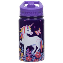Load image into Gallery viewer, Kids 350ml Kangaroo Print Straw Cap Bottle