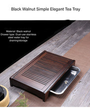 Load image into Gallery viewer, Black Walnut Elegant Tea Tray