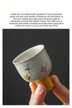 Load image into Gallery viewer, Hand-painted plant ash glazed butterfly ceramic kung fu tea set (10 pieces)