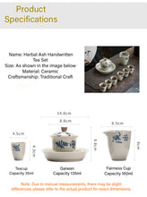 Load image into Gallery viewer, Hand-painted Chinese Characters Ceramic Tea Set (8 pieces)