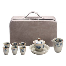 Load image into Gallery viewer, Hand-painted Chinese Characters Ceramic Tea Set (8 pieces)