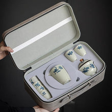 Load image into Gallery viewer, Hand-painted Chinese Characters Ceramic Tea Set (8 pieces)