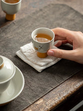 Load image into Gallery viewer, Hand-painted plant ash glazed butterfly ceramic kung fu tea set (10 pieces)