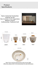 Load image into Gallery viewer, Hand-painted plant ash glazed butterfly ceramic kung fu tea set (10 pieces)
