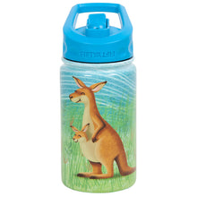 Load image into Gallery viewer, Kids 350ml Kangaroo Print Straw Cap Bottle
