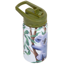 Load image into Gallery viewer, Kids 350ml Kangaroo Print Straw Cap Bottle
