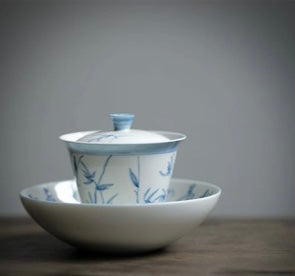 Hand-painted Gaiwan (Orchid Pattern)